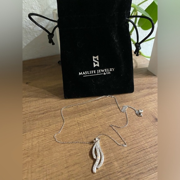 Luxury Sterling Silver 925 CZ Zirconia Necklace - Picture 3 of 5